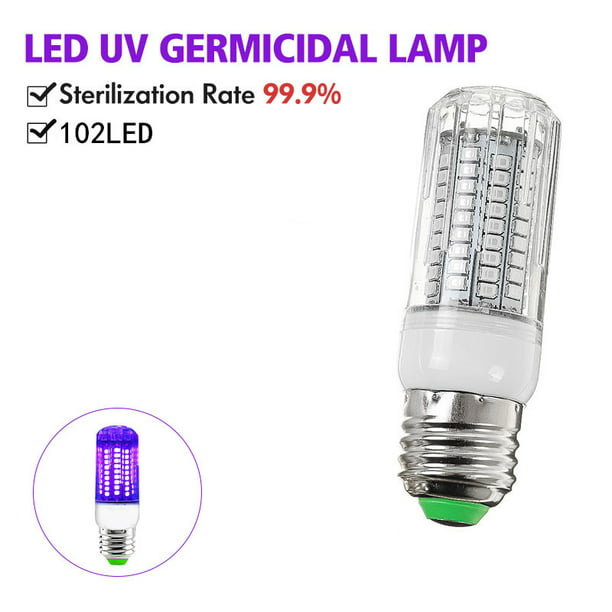 Gjfhome UV Germicidal Lamp E27/E26 Base,Led Corn Light Bulb,Ultraviolet LED Light Tube Bulb Disinfection Lamp for Home,Restaurants,Schools,60W 2 Pack 